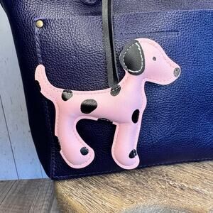 Pink Black Polka Dot Dog Purse Charm Poodle Dalmatian Dog Bag Charm Puppy Lover